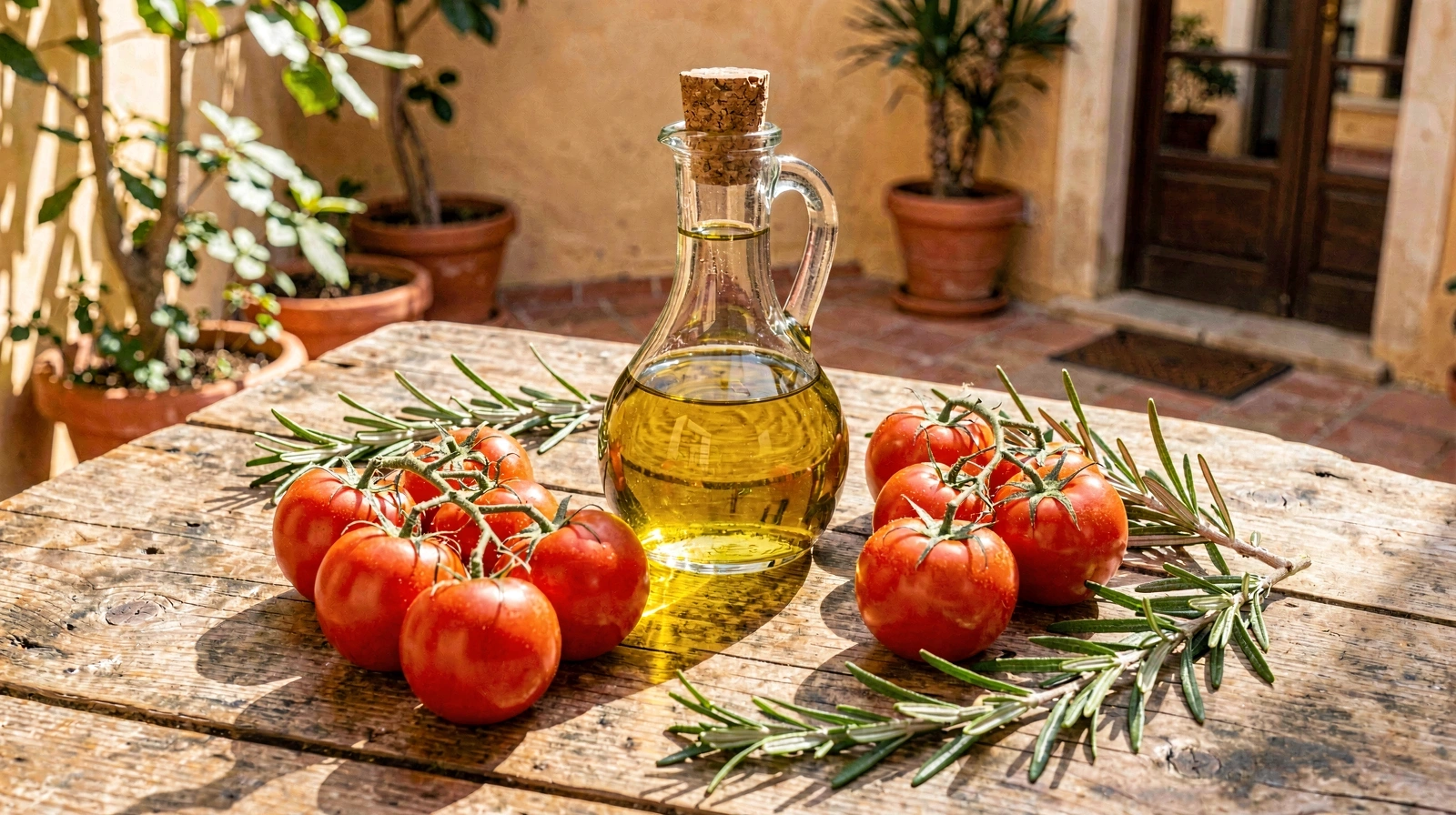 Mesa mediterránea tradicional en Barcelona